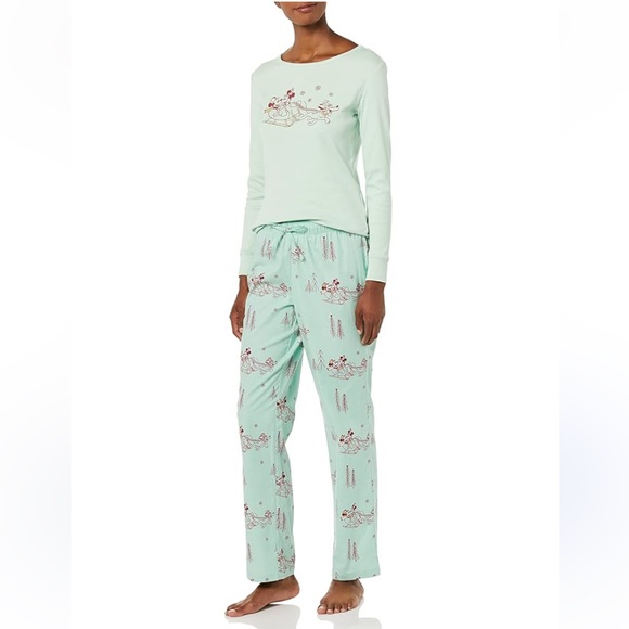NWOT Disney Amazon Essentials cotton and cotton flannel Mickey & Minnie pj set - Picture 1 of 11